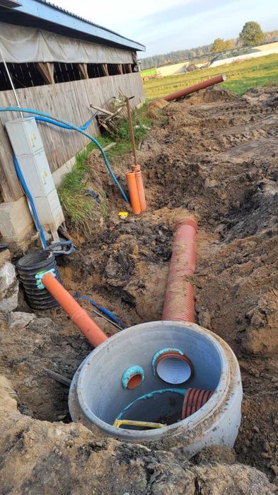 Przyłącza wodociągowego, kanalizacja, wodociągi, niwelacja terenu, wyb