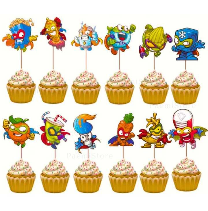 Toppery Super Things Zings Kid Kazoom Enigma tort urodziny 12 szt.