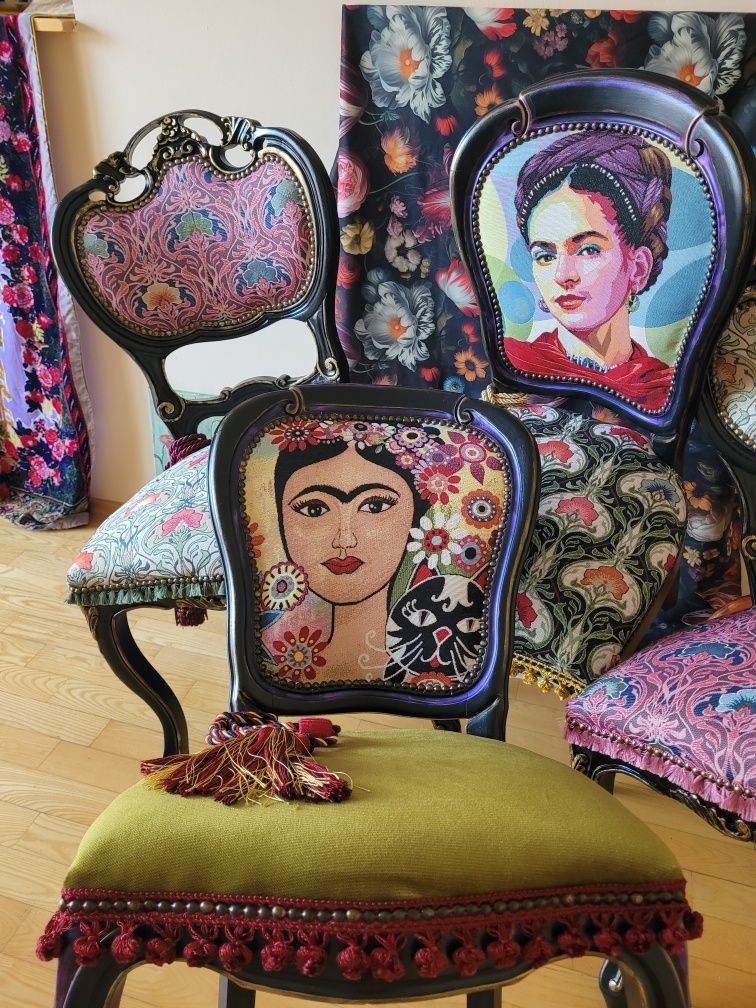 Zestaw luksusowe krzesła Frida Kahlo