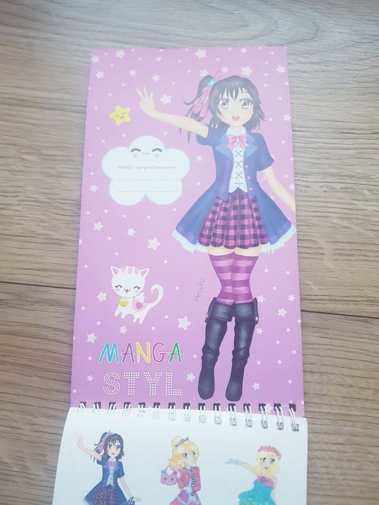 Książka Manga Styl z naklejkami wesołe malowanki