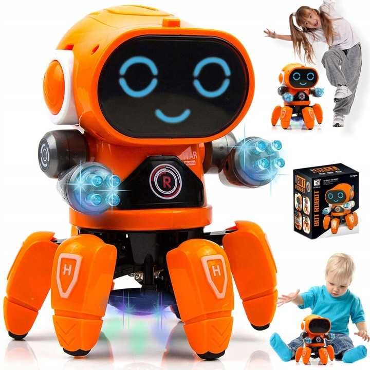 Interaktywny Tańczący Robot Disco Led Dla Dzieci + Pełzający Krab