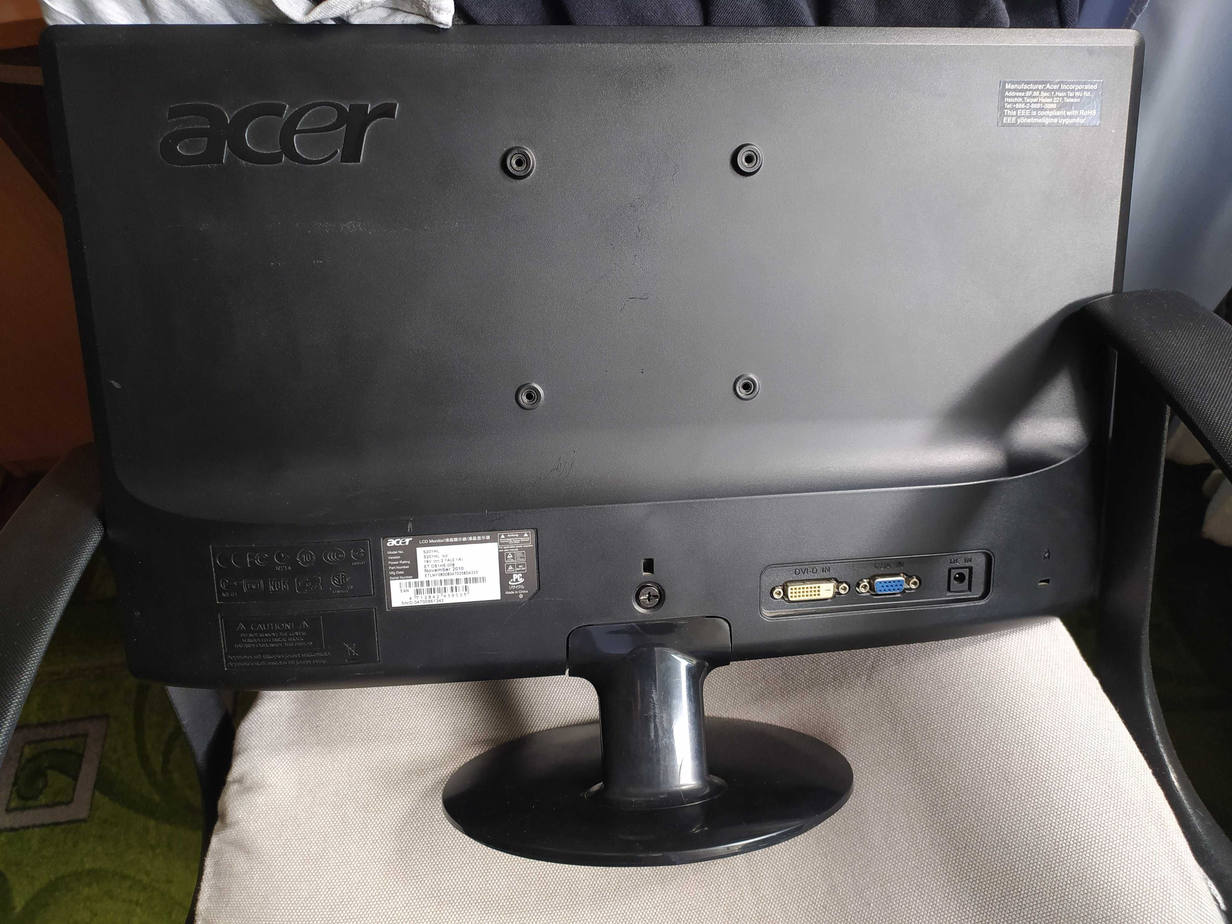 Монітор Acer S201HL, 20 дюйм.