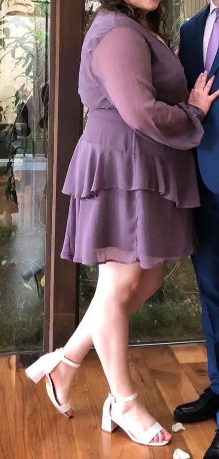 Vestido curto malva