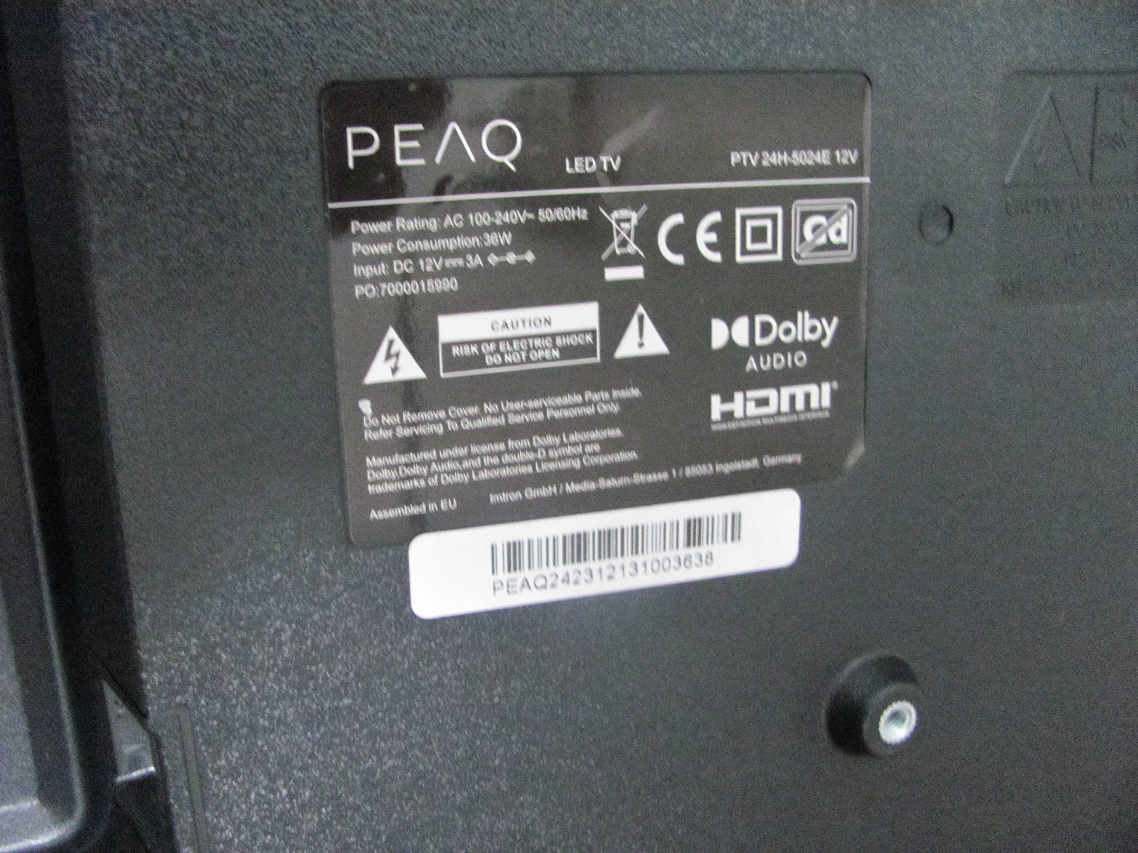 Telewizor PEAQ PTV 24H-5024E 12V 24" HD LED Multituner