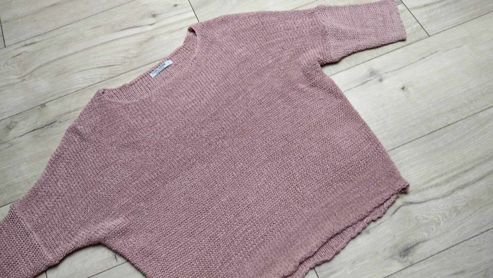 Sweter nietoperz s 36  brudny róż
