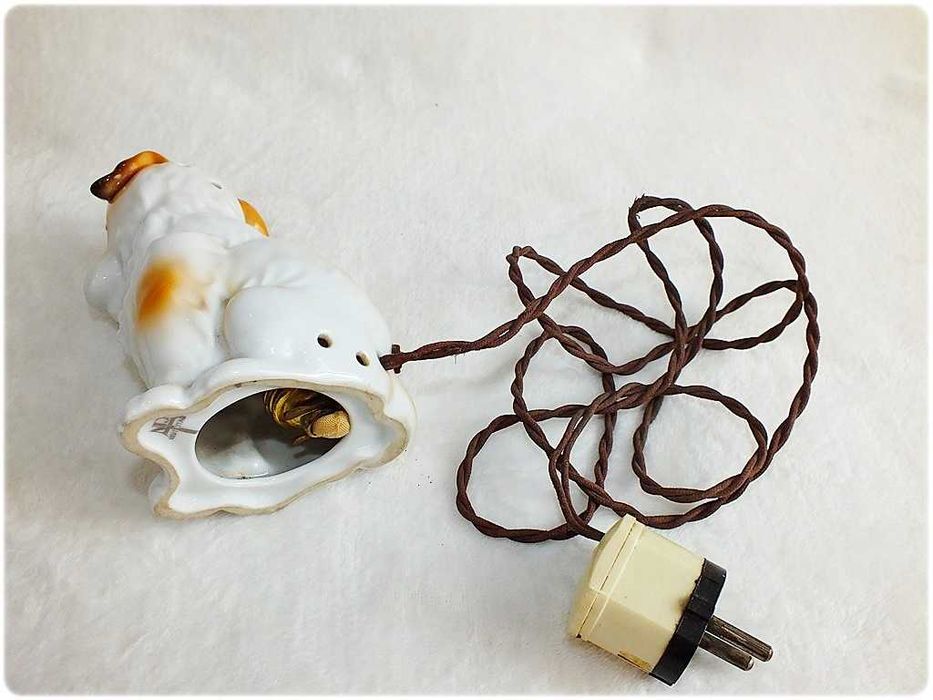 Przedwojenna Lampka - Piesek Porcelana 20-30' NP Neu Porzellan Tettau