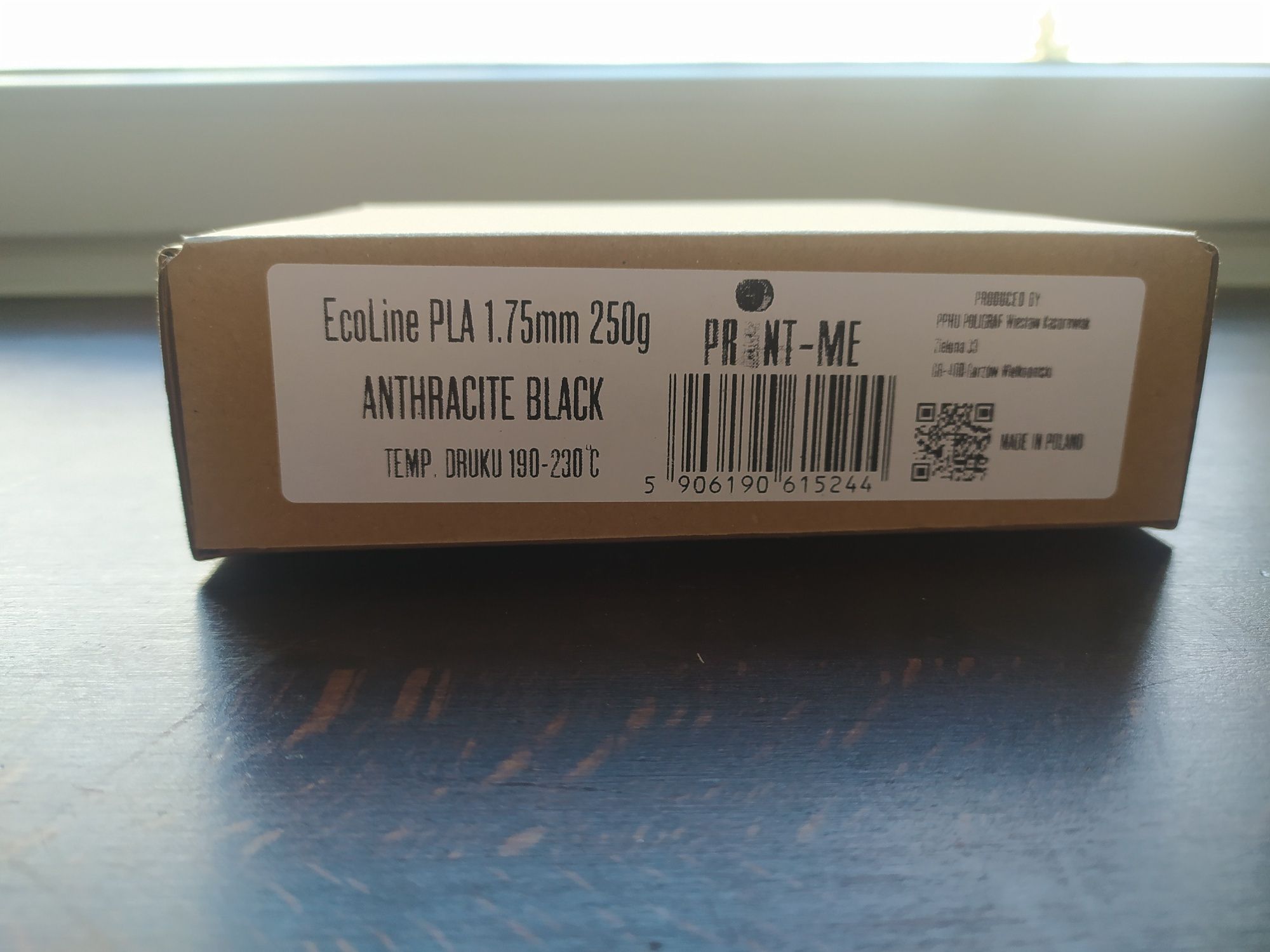 Filament ECOLINE PLA 1,75MM Czarny / Antrachite Black