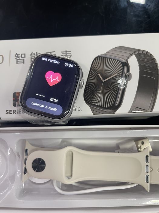 Smart watch 10 cor creme