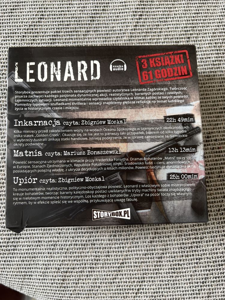 3x Audiobook-Leonard Zagórski-3CD-„INKARNACJA”-„MATNIA-UPIÓR.