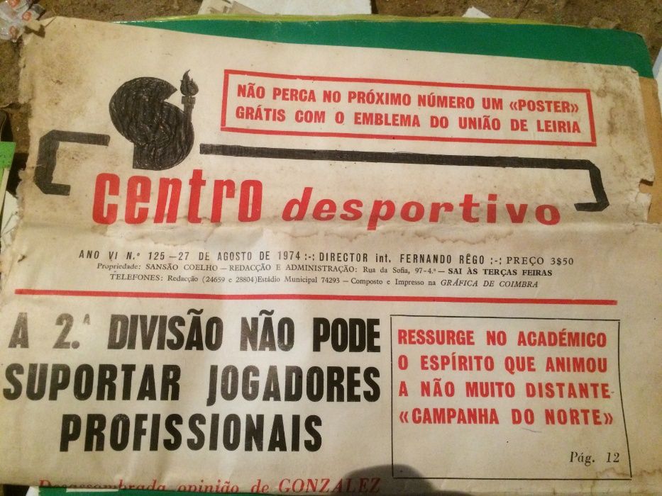 2 jornais ''centro desportivo'' , agosto 74