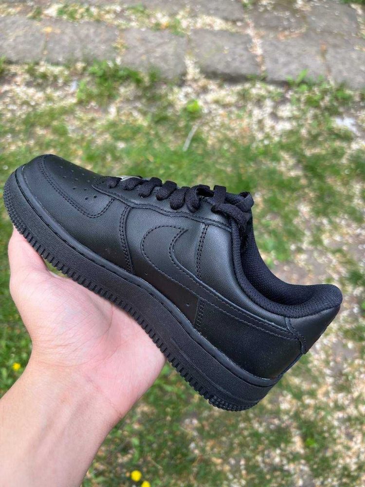 Чоловічі Nike Air Force 1 Low Black натуральна шкіра