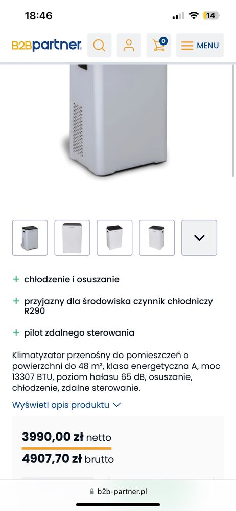 Klimatyzator Midea/Comfee MPPB-14CRN7, mobilna, do 48m2