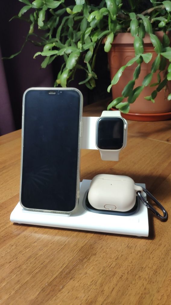 Док-станція, бездротова зарядка A80 QI для iPhone Apple, Watch, AirPod