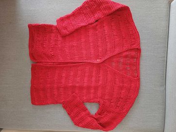 Sweter dla dzieci ręcznie robiony na drutach, rozmiar ok. 122