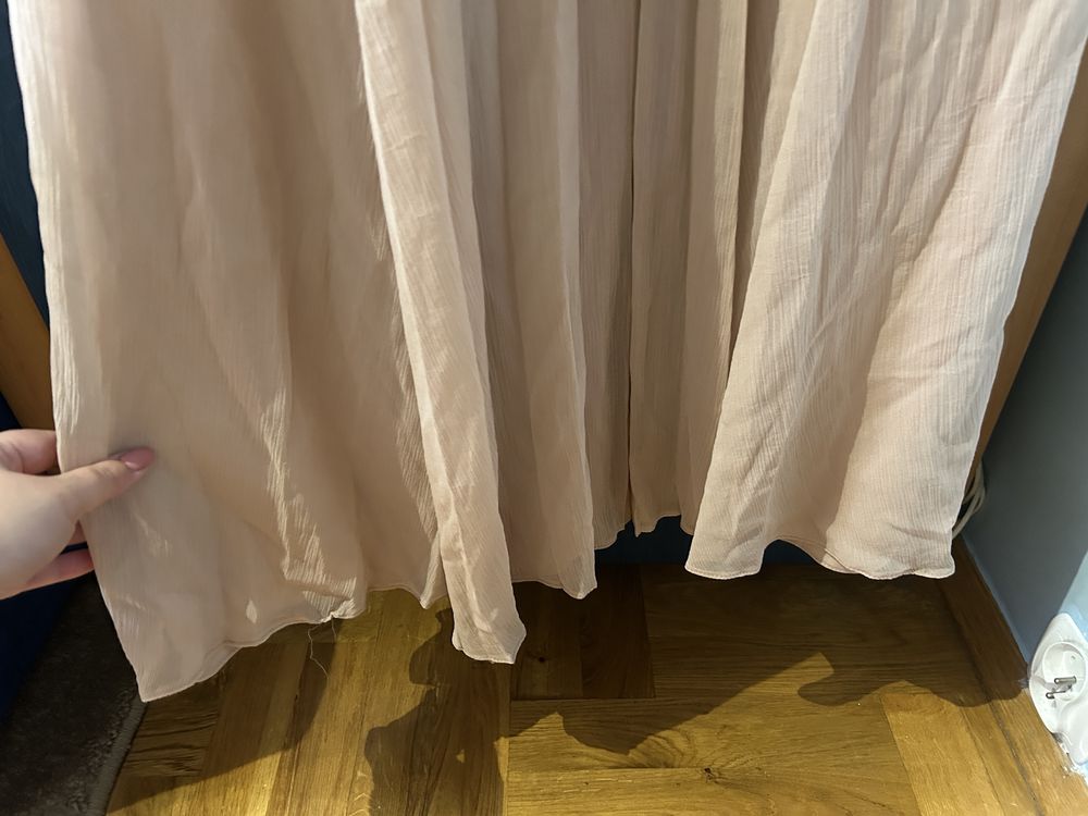 Długa sukienka pudrowy róż + żakiet