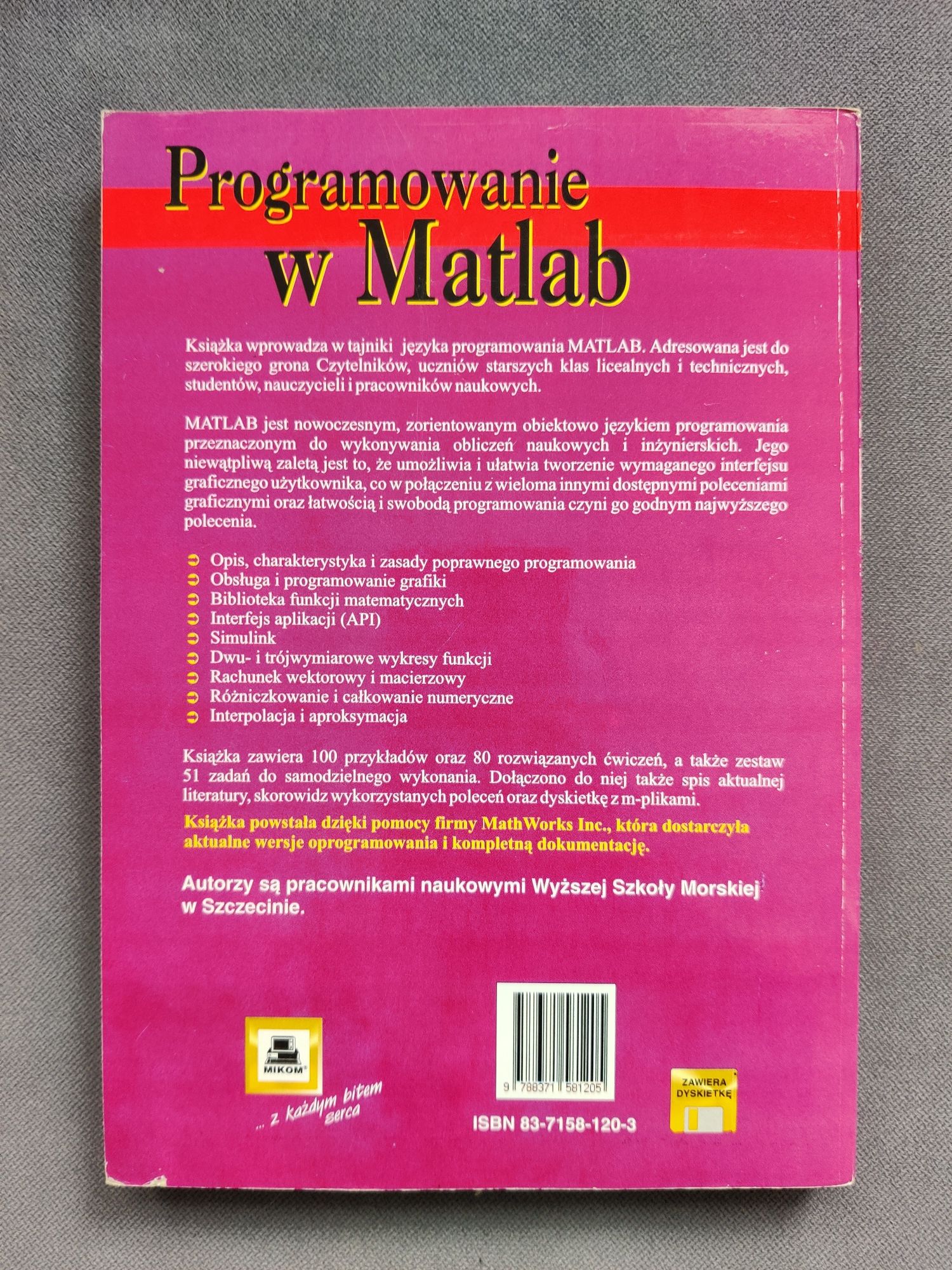 Programowanie w Matlab Jerzy Brzózka Lech Dorobczyński