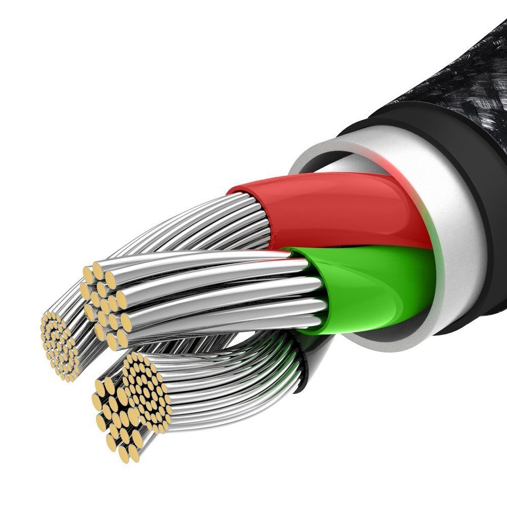 Kabel 3w1 USB-C, Lightning, microUSB 1.5m 3.5A czarny