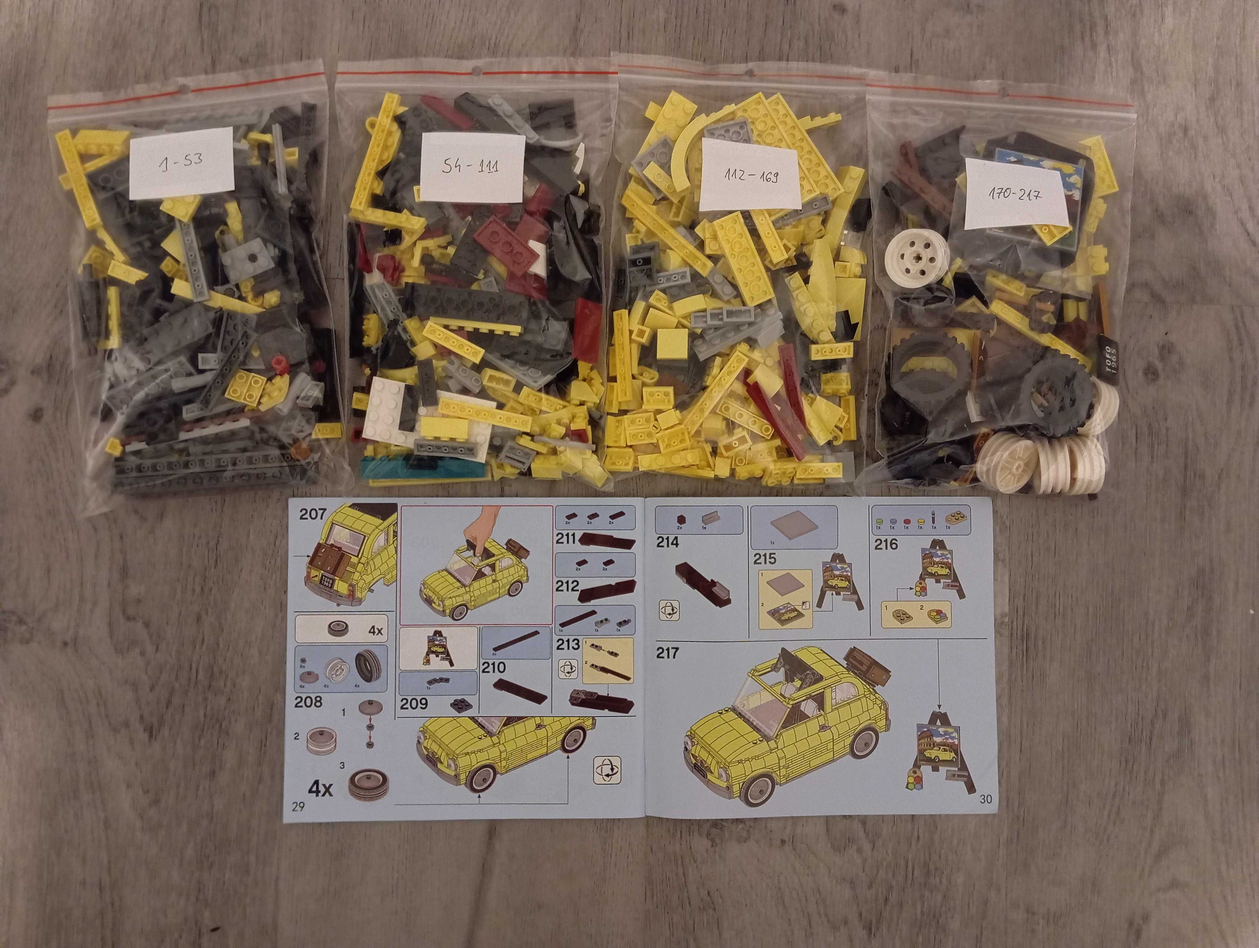 Fiat 500 - zestaw klocków LEPIN. Odpowiednik zestawu LEGO 10271.