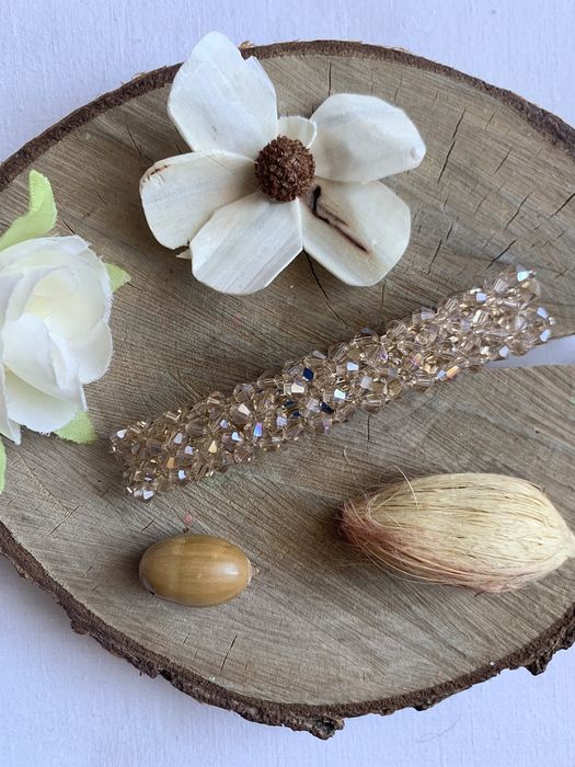 Spinka do włosów z kryształkami minimalistyczna, Gold/Złota