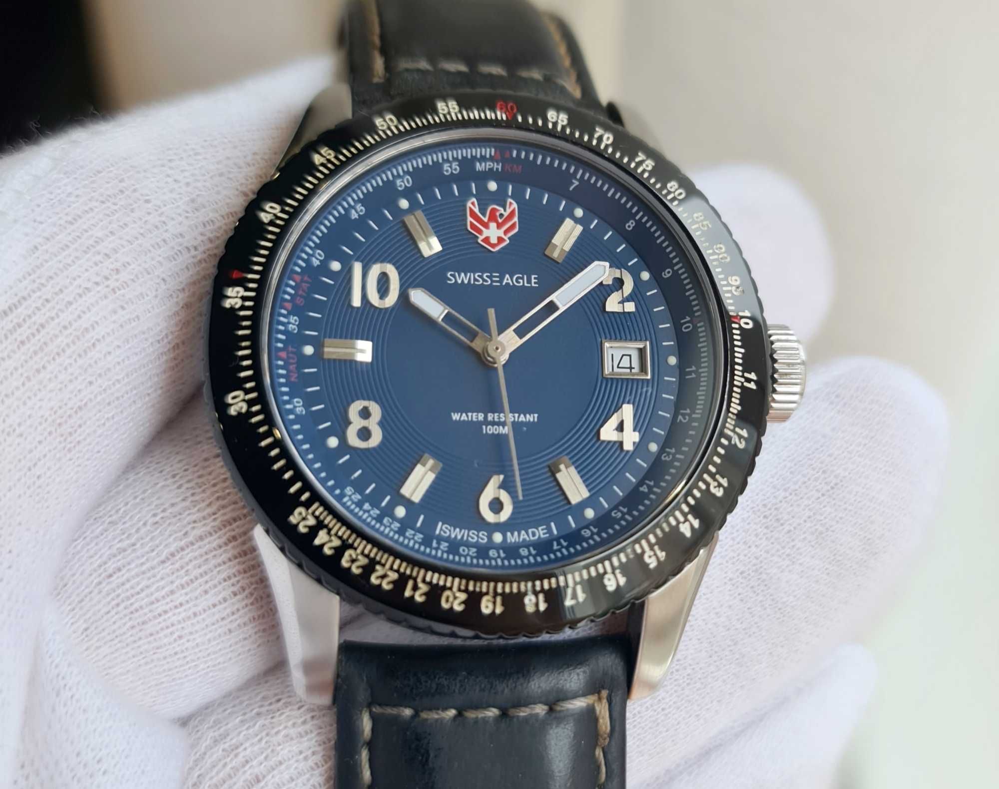 Чоловічий годинник Swiss Eagle SE9024-01 Sapphire Swiss Made 43mm 100m