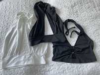 SHEIN 3 topy S/XS 34/36 biały czarny