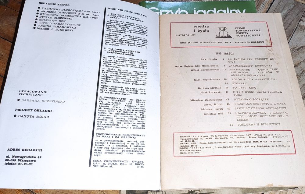 Wiedza i życie 1986 11