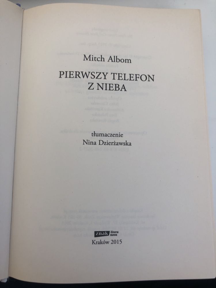 Pierwszy telefon z nieba Mitch Albom