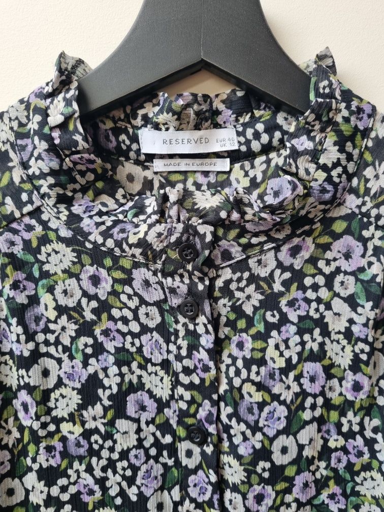 Zwiewna sukienka jesień boho kwiaty Reserved M