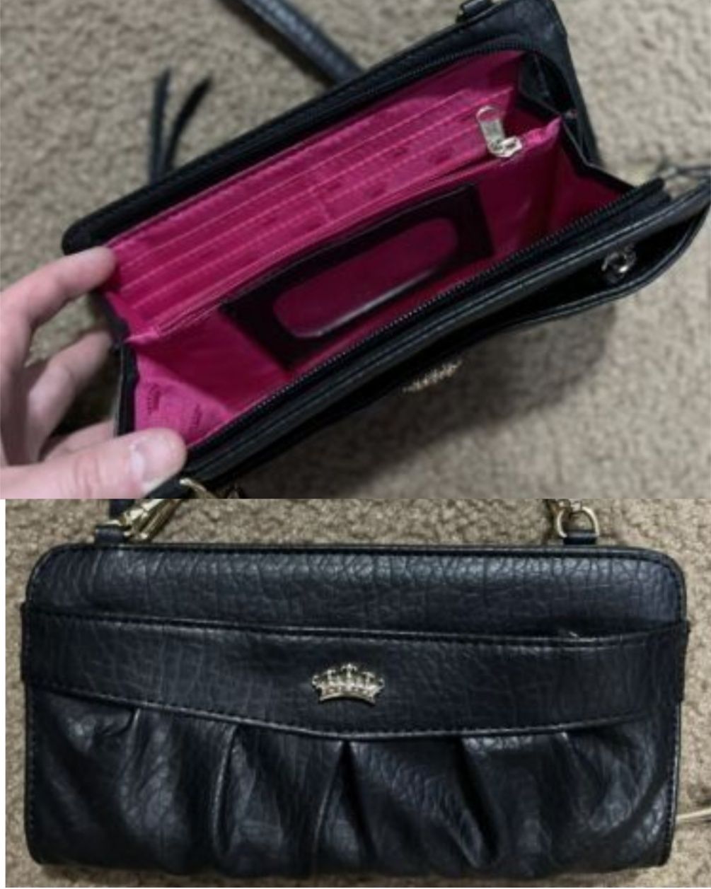 Juice Couture кожаная шкіряна сумка крос боді гаманець барсєтка бумажн