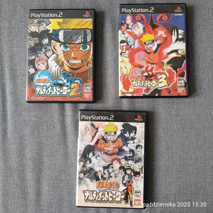 Naruto Narutimate Hero 1+2+3 PS2 komplet JAPAN, instrukcje, pudełka