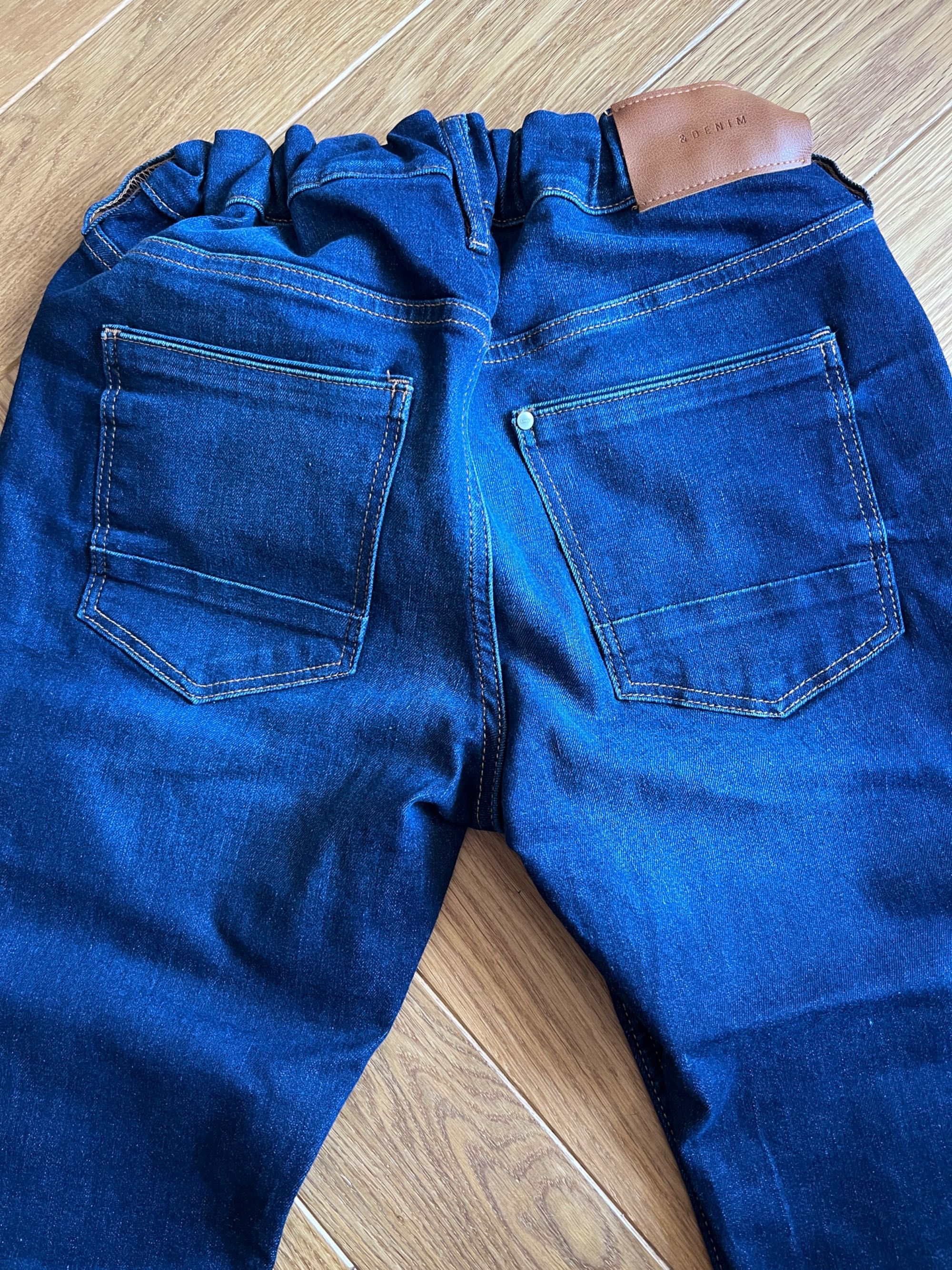 H&M granatowe spodnie jeansy 158 super stretch