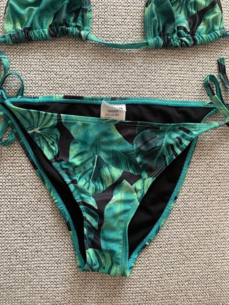 Urban Classics xs 34 bikini w kwiaty flower monstera jungle