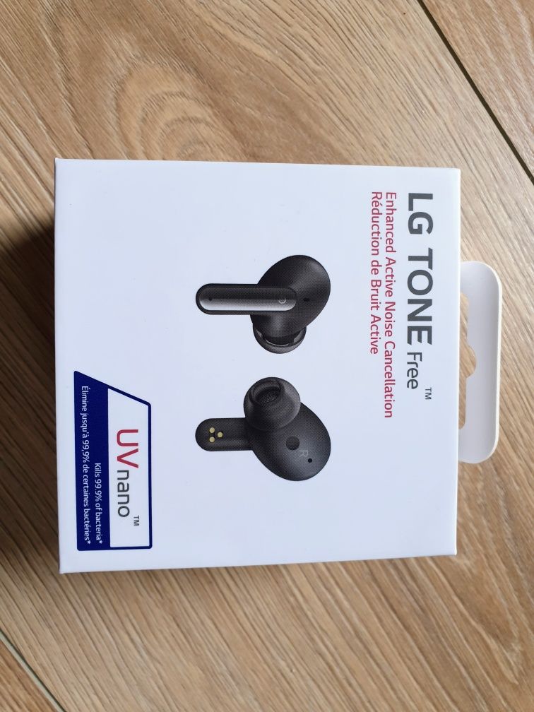 Słuchawki bluetooth BT LG TONE Free FP8 UVnano black czarne ANC IPX4