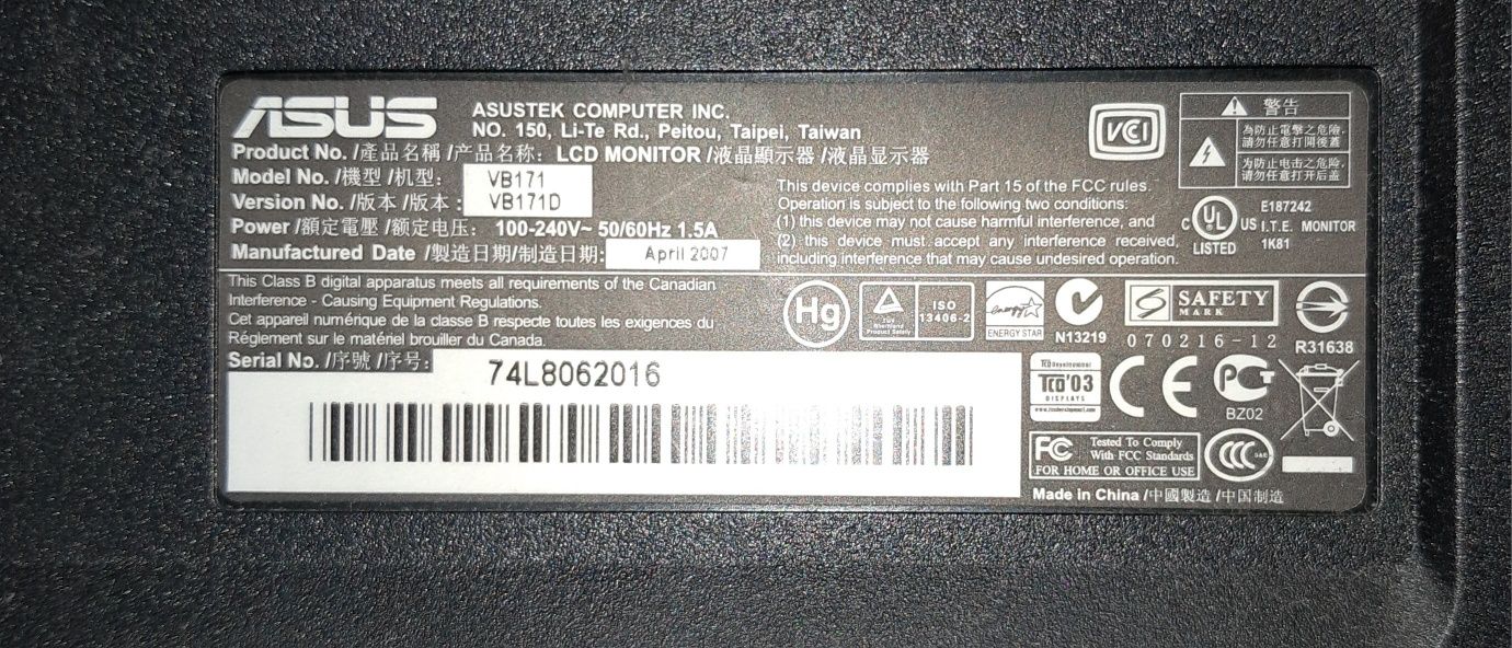 Monitor ASUS komp