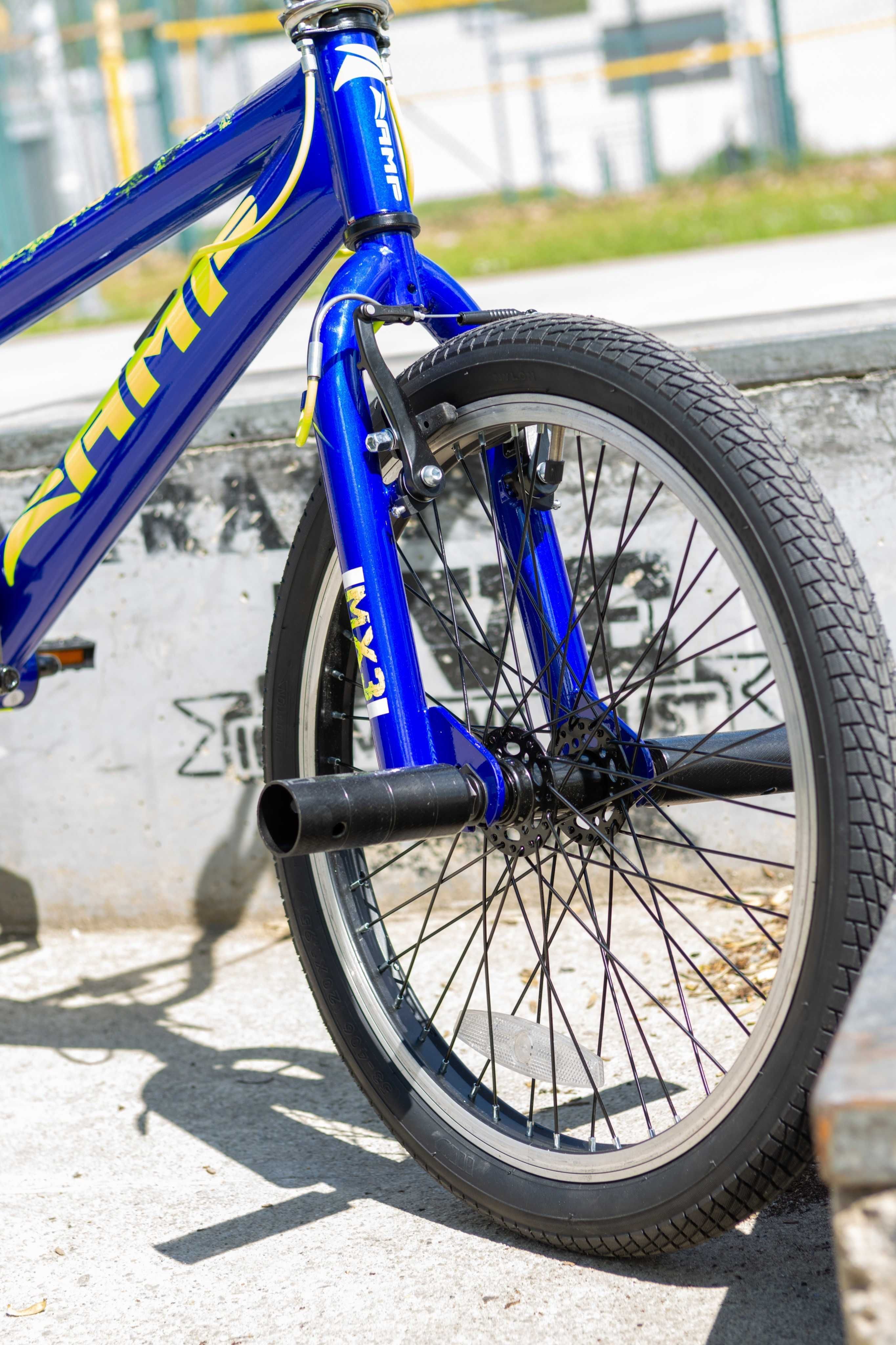 Rower BMX 20" AMP Wyczynowy Młodzieżowy Pegi x4 Rotor Kierownica 360