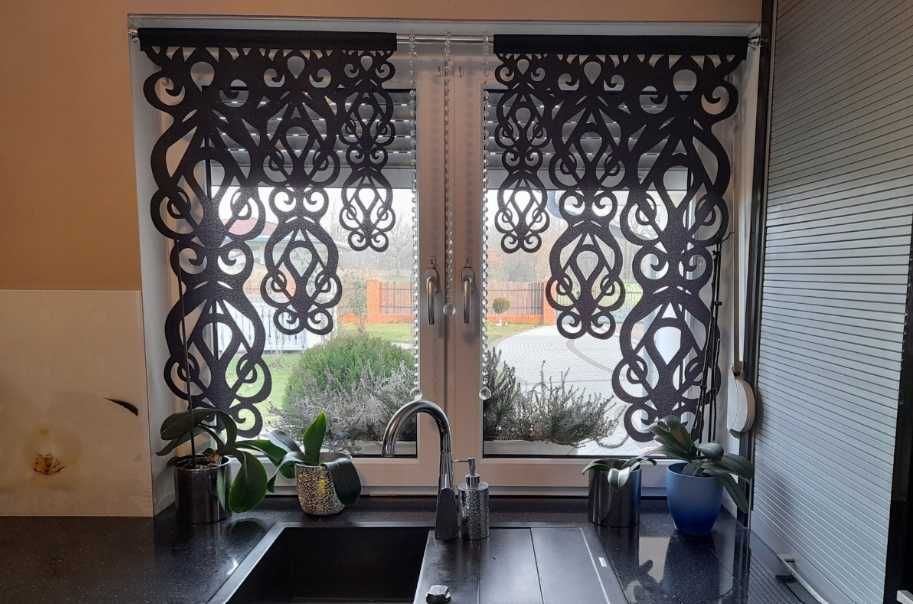 Firana panel ekranowy 60x100 cm żakard dekoracja okienna 2 sztuki