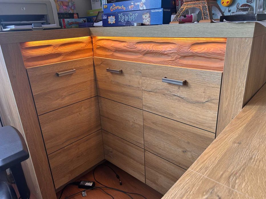 Komoda narożna 3-drzwiowa Indianapolis I-15 LED, Jesion Jasny, Stan bd