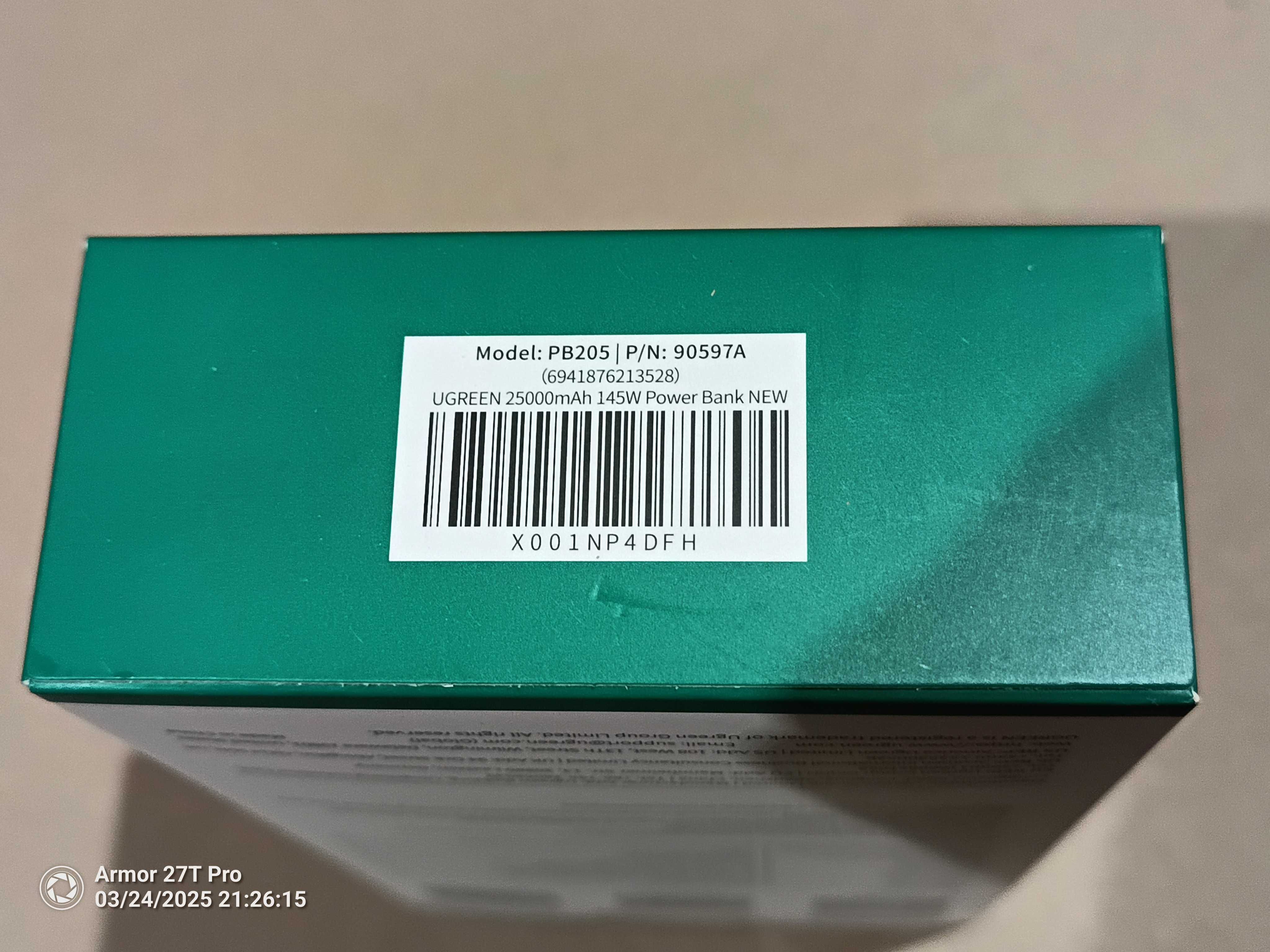 NOWY! Powerbank 25000 mAh UGREEN PB205 PD 145W usb-a / 2x usb-c Szary