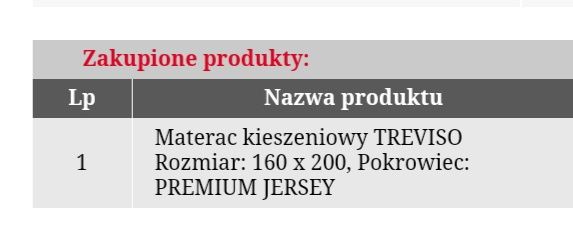 Materac kieszeniowy