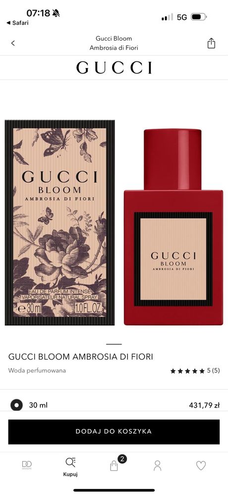 GUCCI BLOOM AMBROSIA DI FIORI wersja  Eau de Parfum Intense