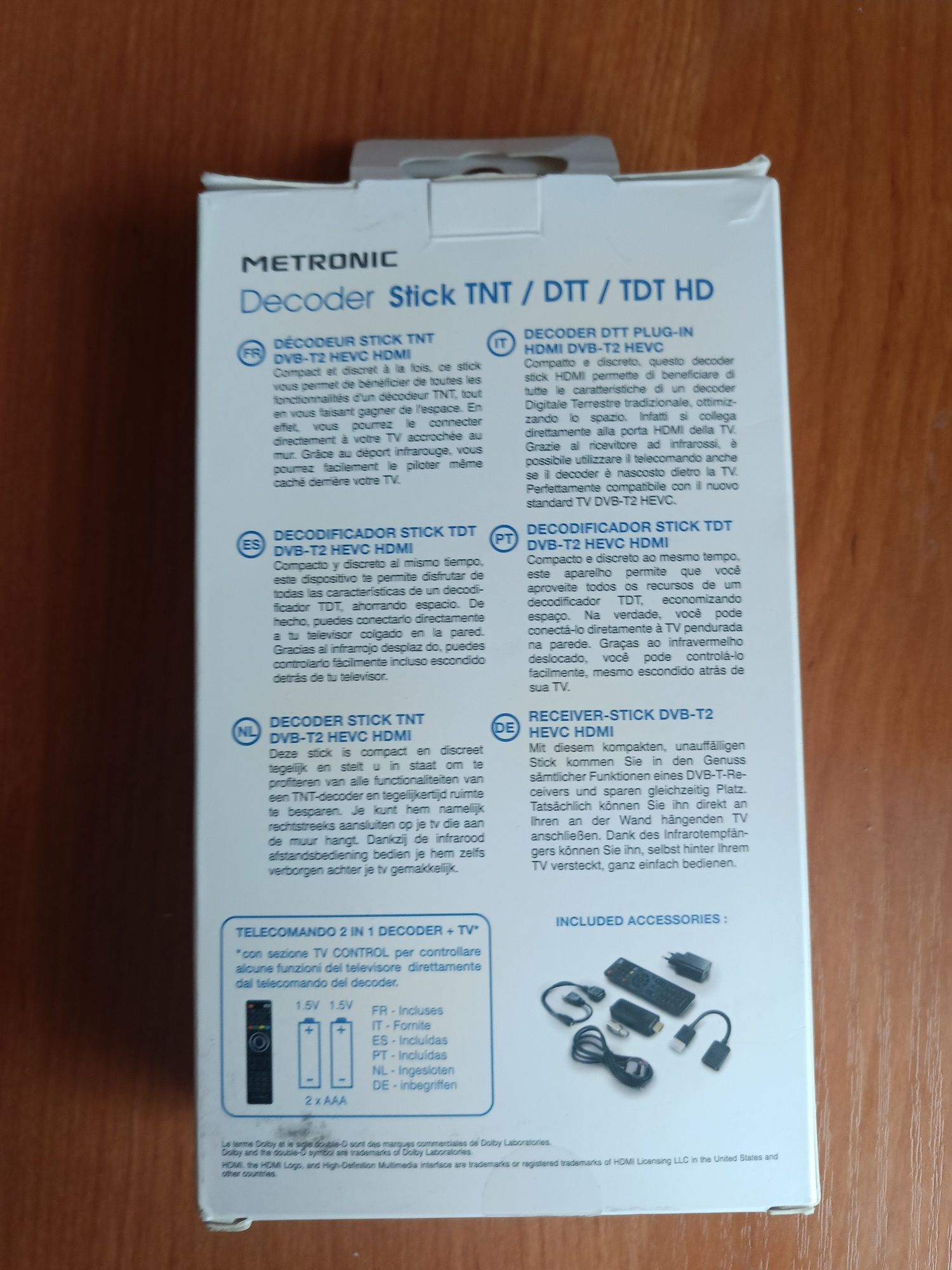 Dekoder Metronic Stick Tnt Dtt Tdt hd