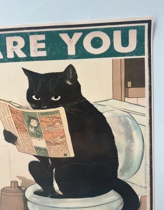 Plakat A3, zabawna ozdoba do łazienki, 30/40 cm