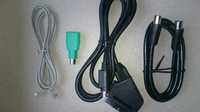 Zestaw kabli i przejściówka PS2-USB, Euro sieciowy, antenowy
