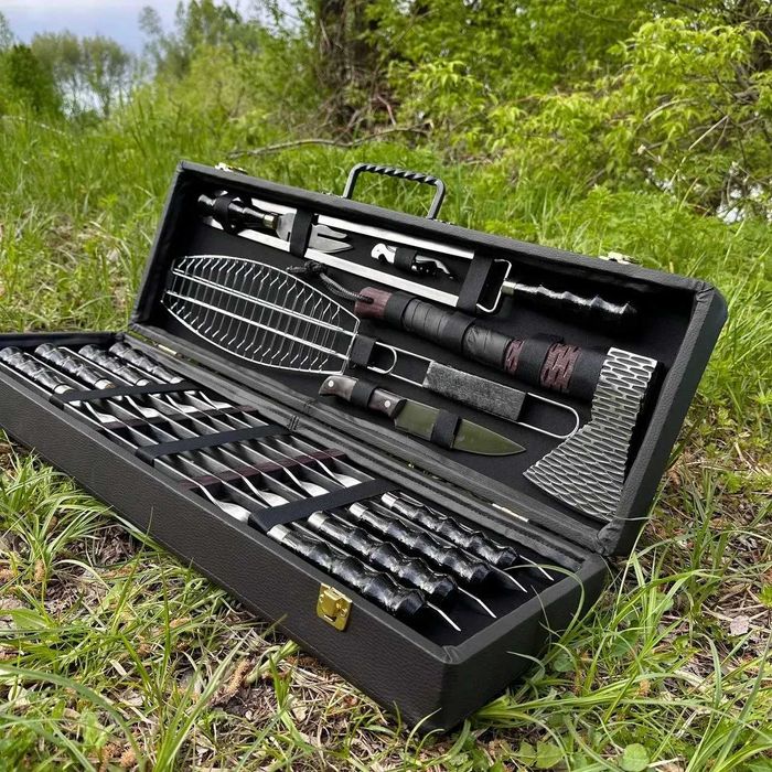 Набір шампурів у дерев'яному кейсі "блек джек02"