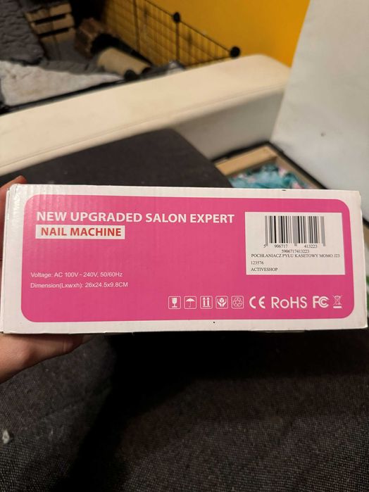 Pochłaniacz pyłu do paznokci, hybrydy, żelu, biały, srebrny