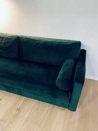 Sofa z funkcją spania velvet butelkowa zieleń Optisofa - kanapa