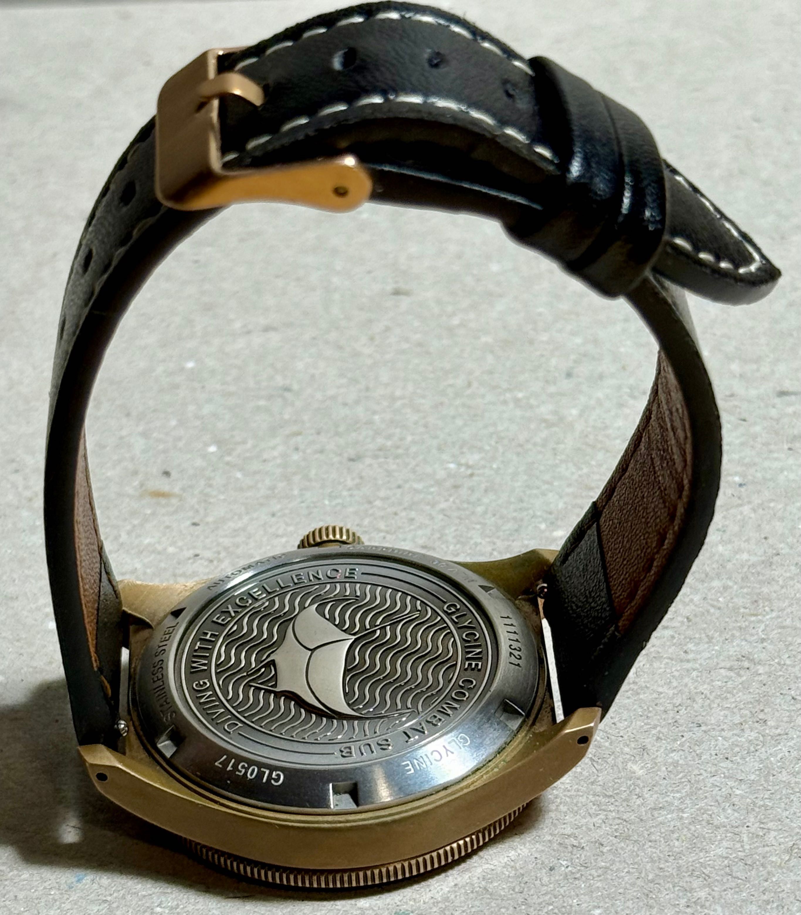 zegarek automatyczny Glycine Combat Sub 39 Bronze, 8 pasków, WR300, SW