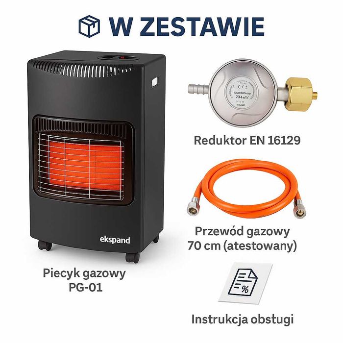 PIECYK GAZOWY szybkie ogrzewanie 4200W na butle GRZEJNIK na gaz