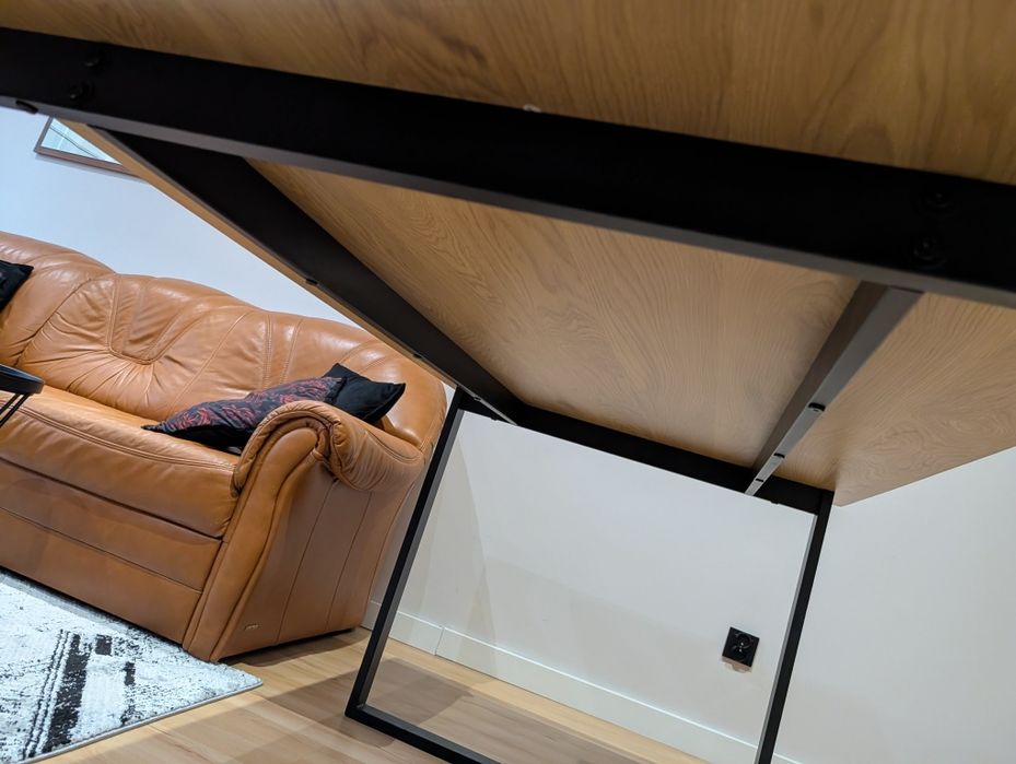 Stół loft AABENRAA 90x160 kolor ciepły dąb/czarny