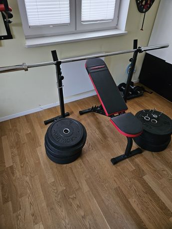 Zestaw treningowy 100kg, ławka, gryf olimpijski